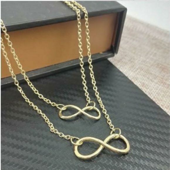 Gorgeous Infinity Double Eights Pendant Necklace New - Picture 1 of 3